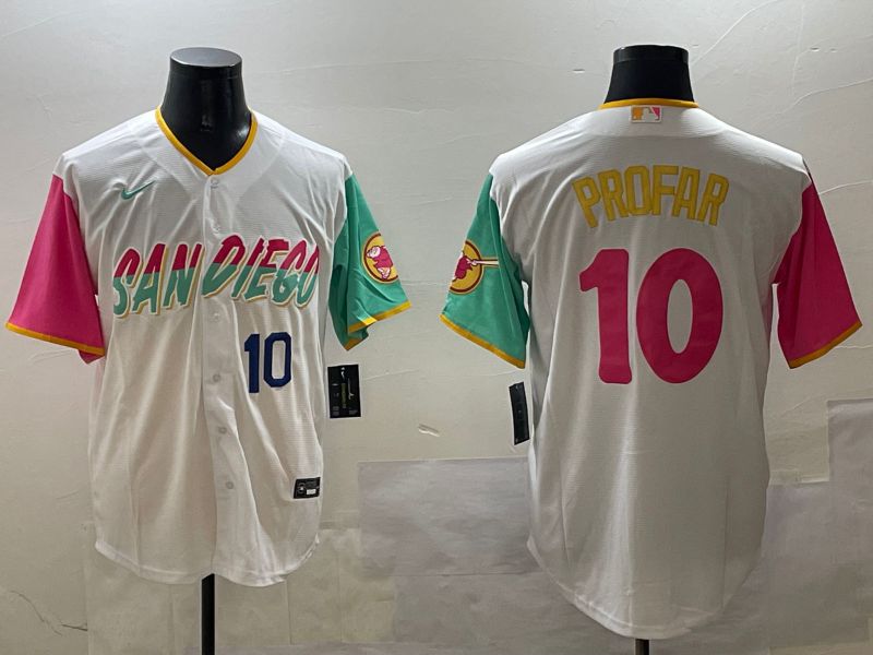 Men San Diego Padres #10 Profar White City Edition 2025 Nike MLB Jersey style 3